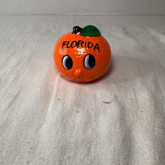 Vintage Anthropomorphic Florida Souvenir Happy Orange Toothpick Holder - Picture 6 of 6